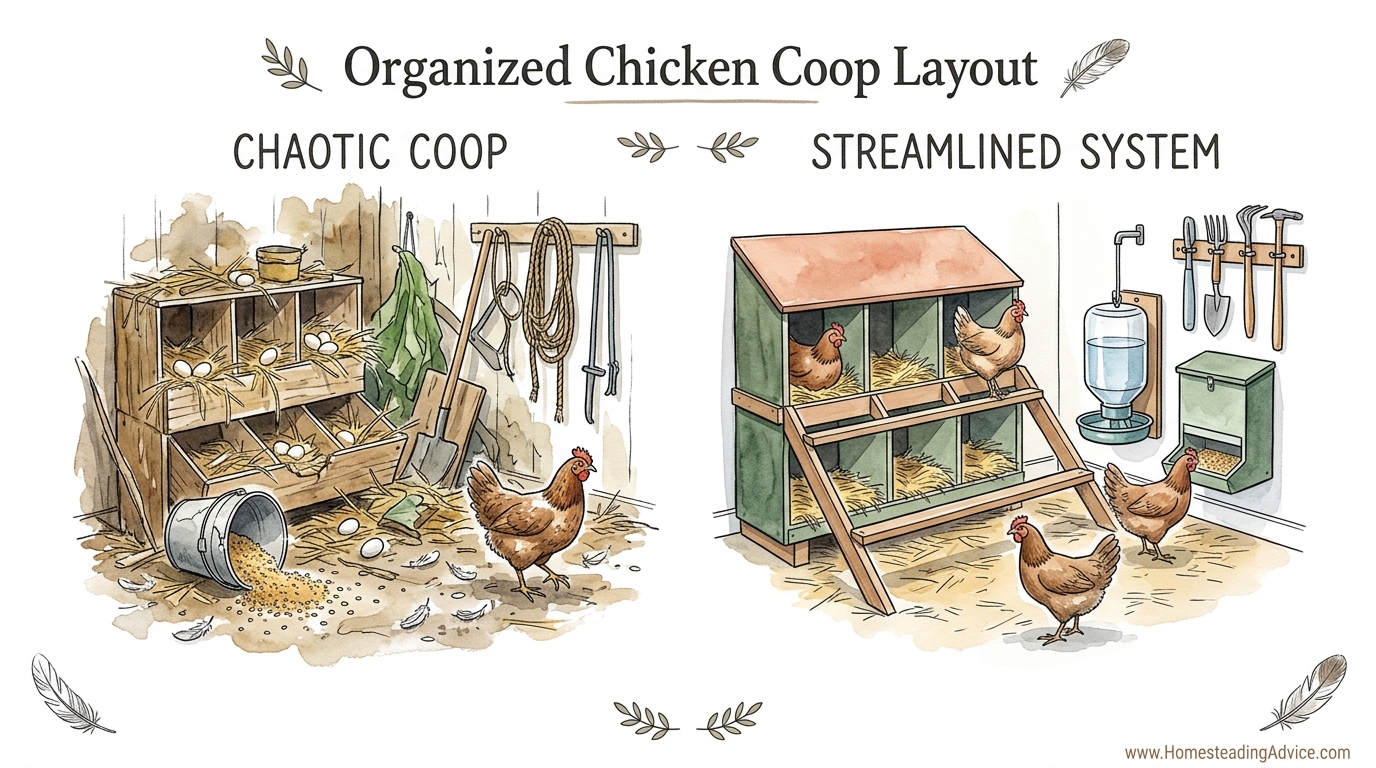 Organized Chicken Coop Layout