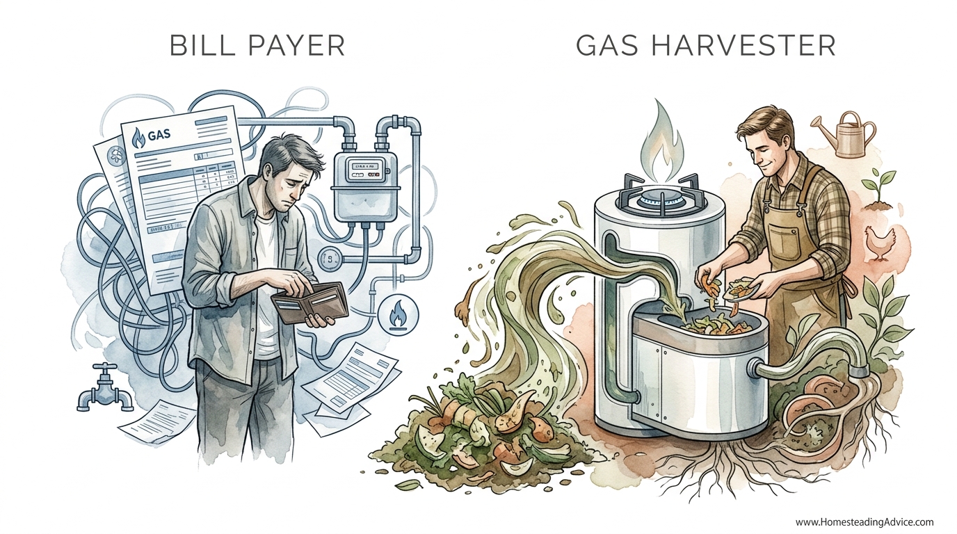 Replacing Utility Gas With Kitchen Waste
