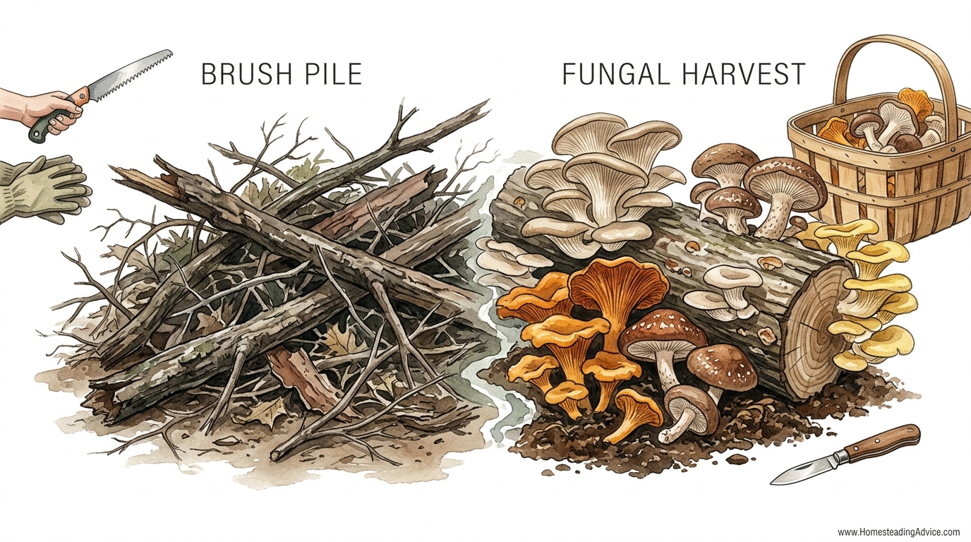Turning Fallen Branches Into Gourmet Mushroom Beds
